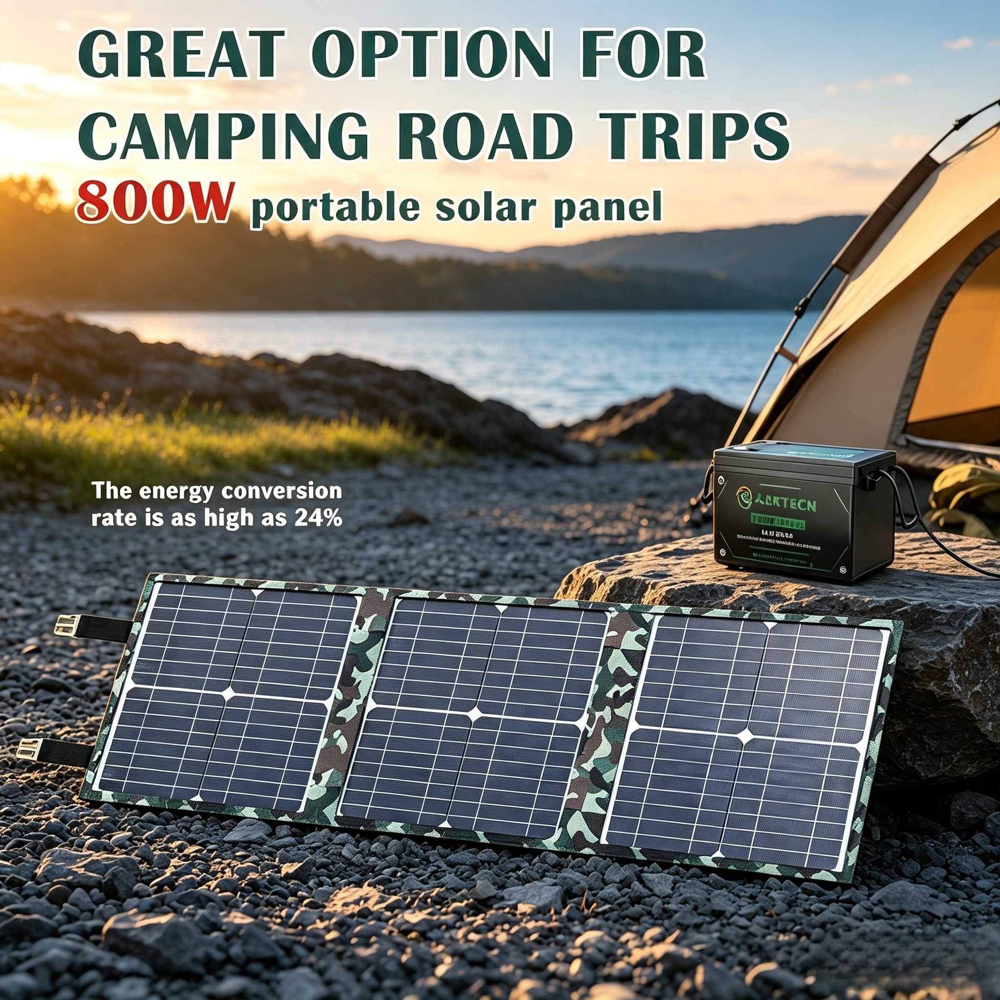 Zd Outdoor Camping - Generator Tenaga Surya 800W dengan Pengisian