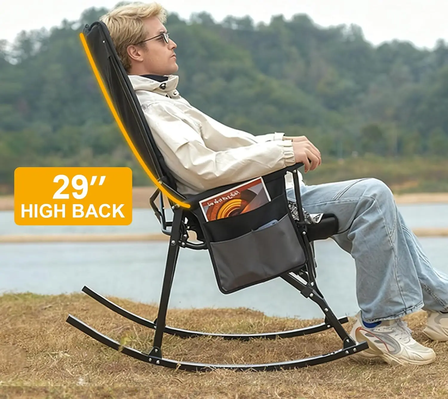 Outdoor Camping Rocker - 2 Paket Kursi Goyang Portabel dengan