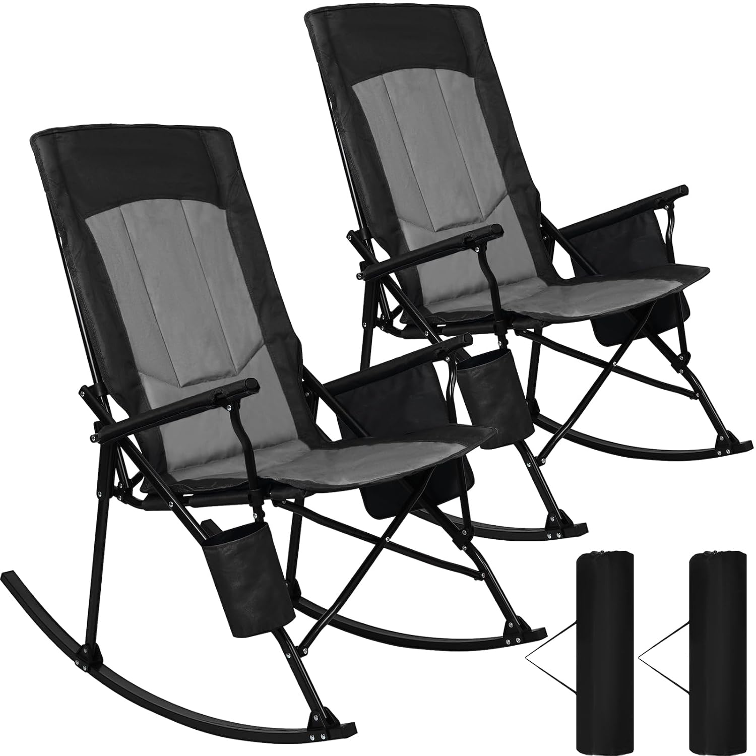 Outdoor Camping Rocker - Kursi Goyang Portabel Sandaran Tinggi dengan
