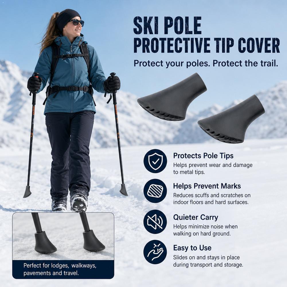 Trekking Poles - Pelindung Ujung Tongkat Trekking, Bantalan Karet