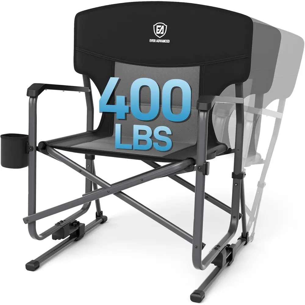 Outdoor Camping Rocker - Kursi Goyang Camping Hitam yang Tahan