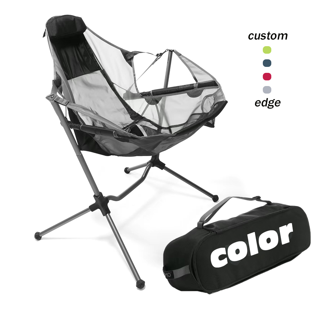 Outdoor Camping Rocking Chair - Kursi Lipat Pantai Aluminium Portabel Ringan,
