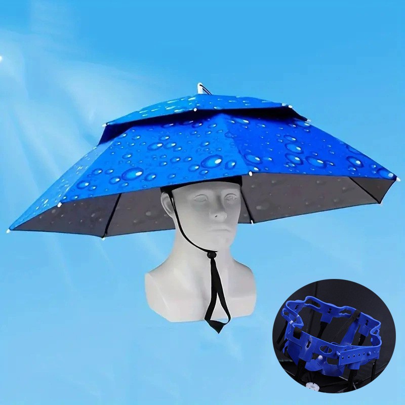 Topi Payung Pancing Lipat Dua  - Outdoor Camping Umbrella ulasan dan harga