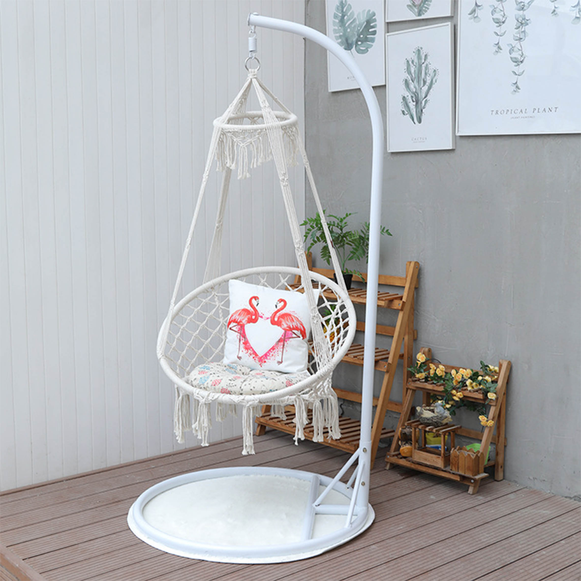 Kursi Ayunan Tali Rotan Taman  - Outdoor Camping Rocking Chair ulasan dan harga