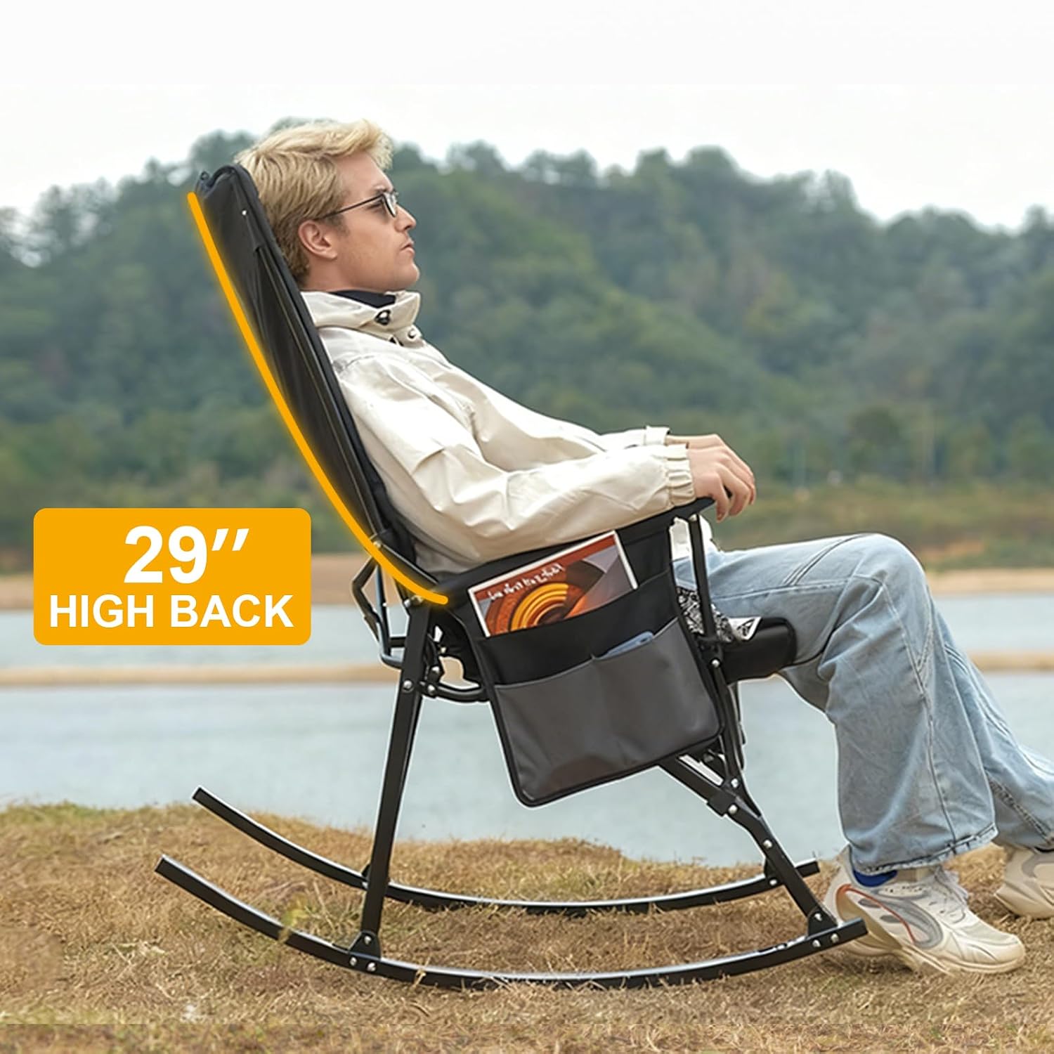 Kursi Goyang Portabel Sandaran - Outdoor Camping Rocker ulasan dan harga