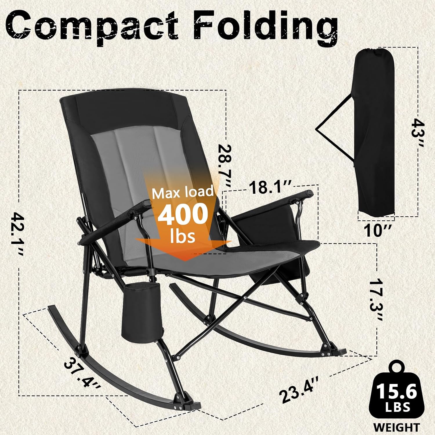 Kursi Goyang Portabel Sandaran - Outdoor Camping Rocker ulasan dan harga