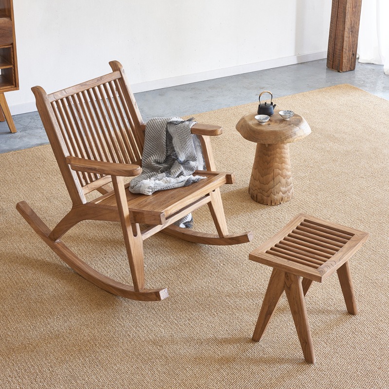 Kursi Santai Kayu Elm Tua yang - Outdoor Camping Rocking Chair ulasan dan harga