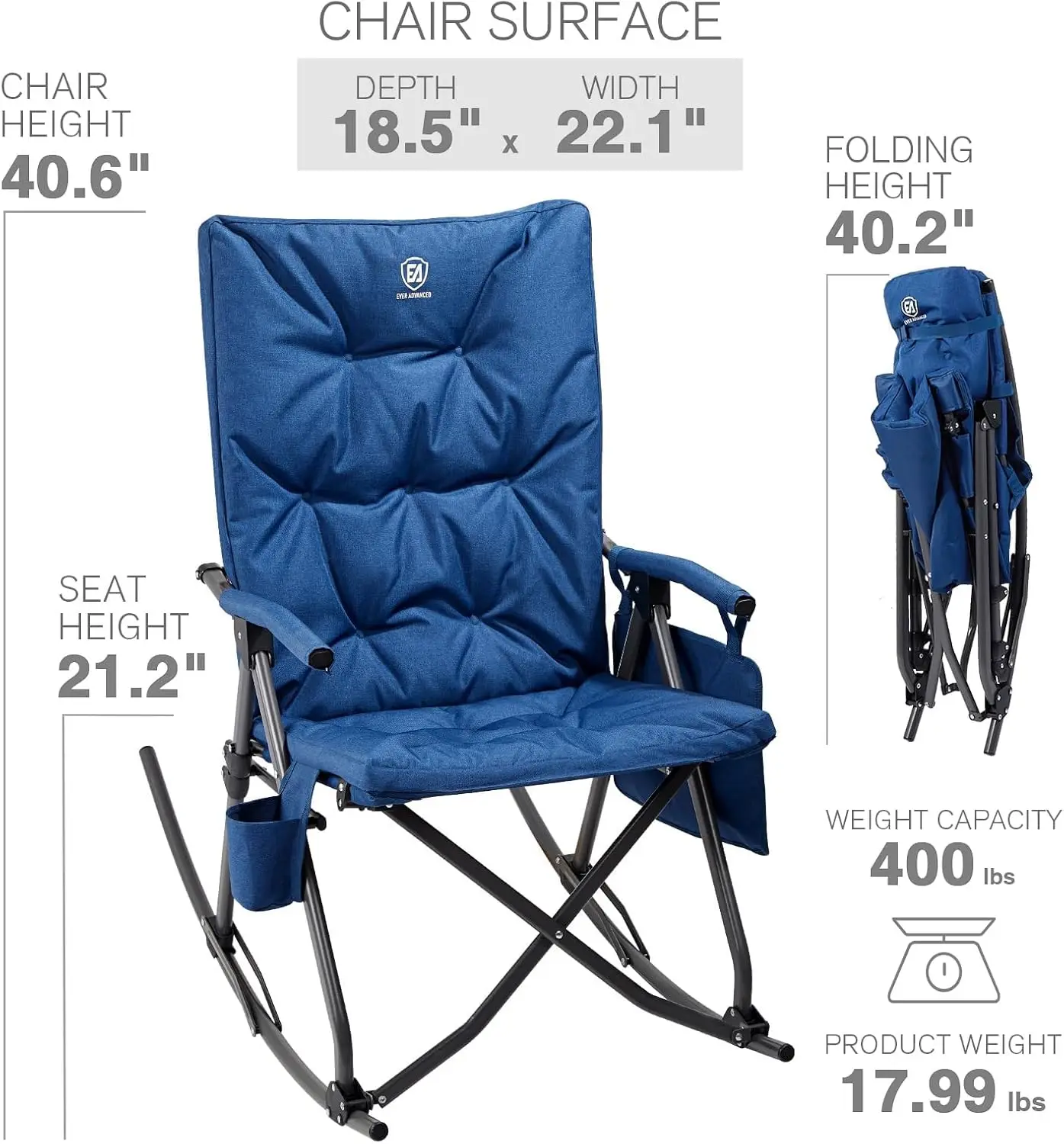 Kursi Lipat Goyang Ukuran Besa - Outdoor Camping Rocker ulasan dan harga